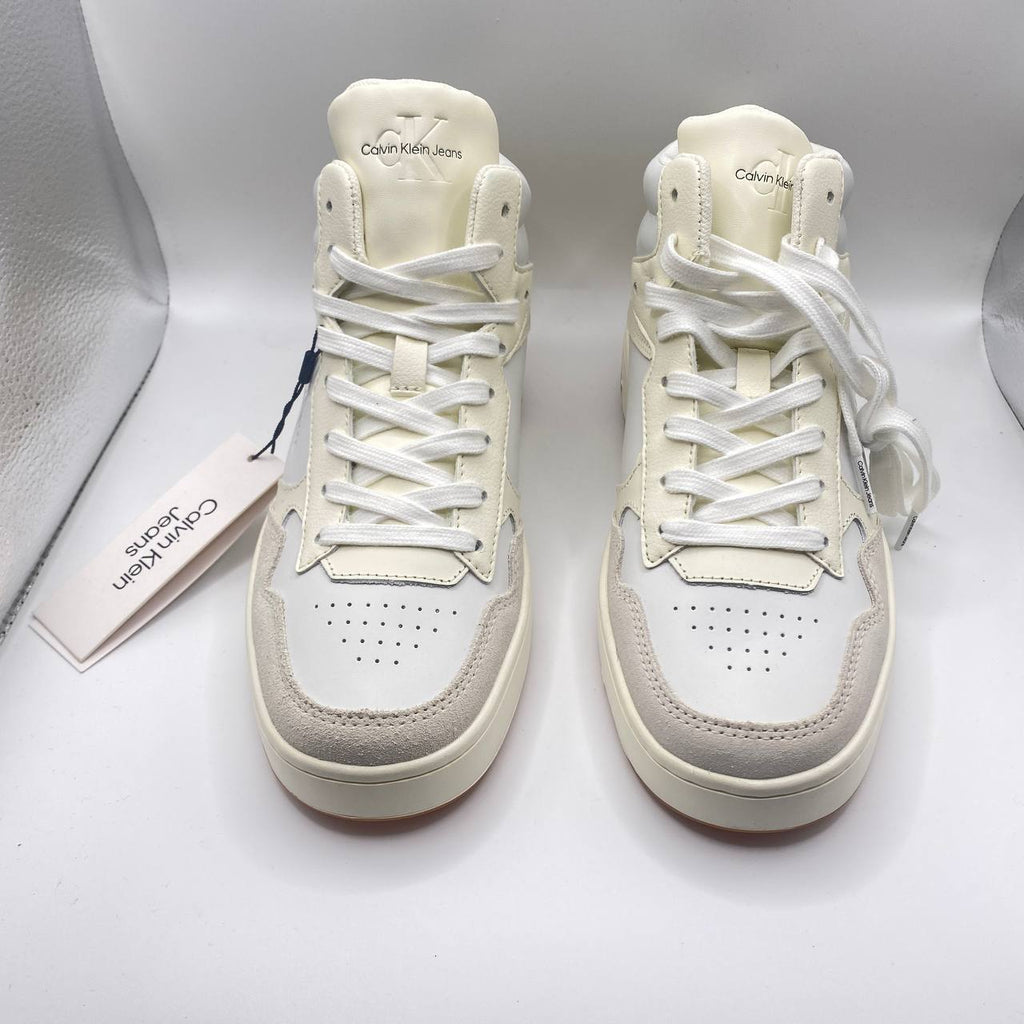 Calvin Klein Women's High-Top Leather Trainers - White - UK 5 | EU 38