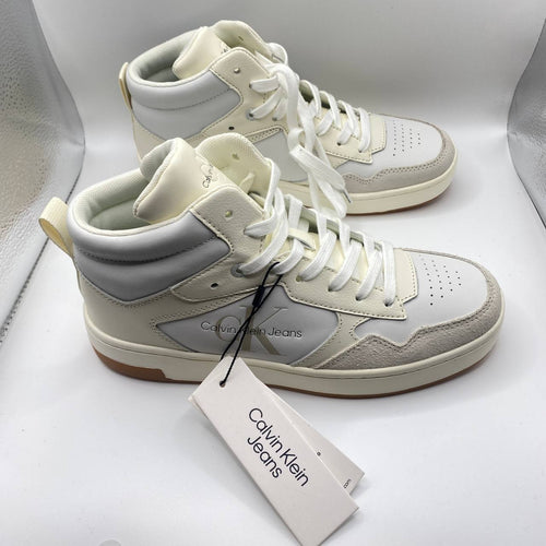 Calvin Klein Women's High-Top Leather Trainers - White - UK 5 | EU 38