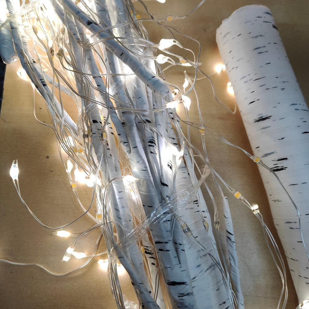 EAMBRITE 6FT Pre-Lit Birch Christmas Tree | 250 Warm White LED Lights