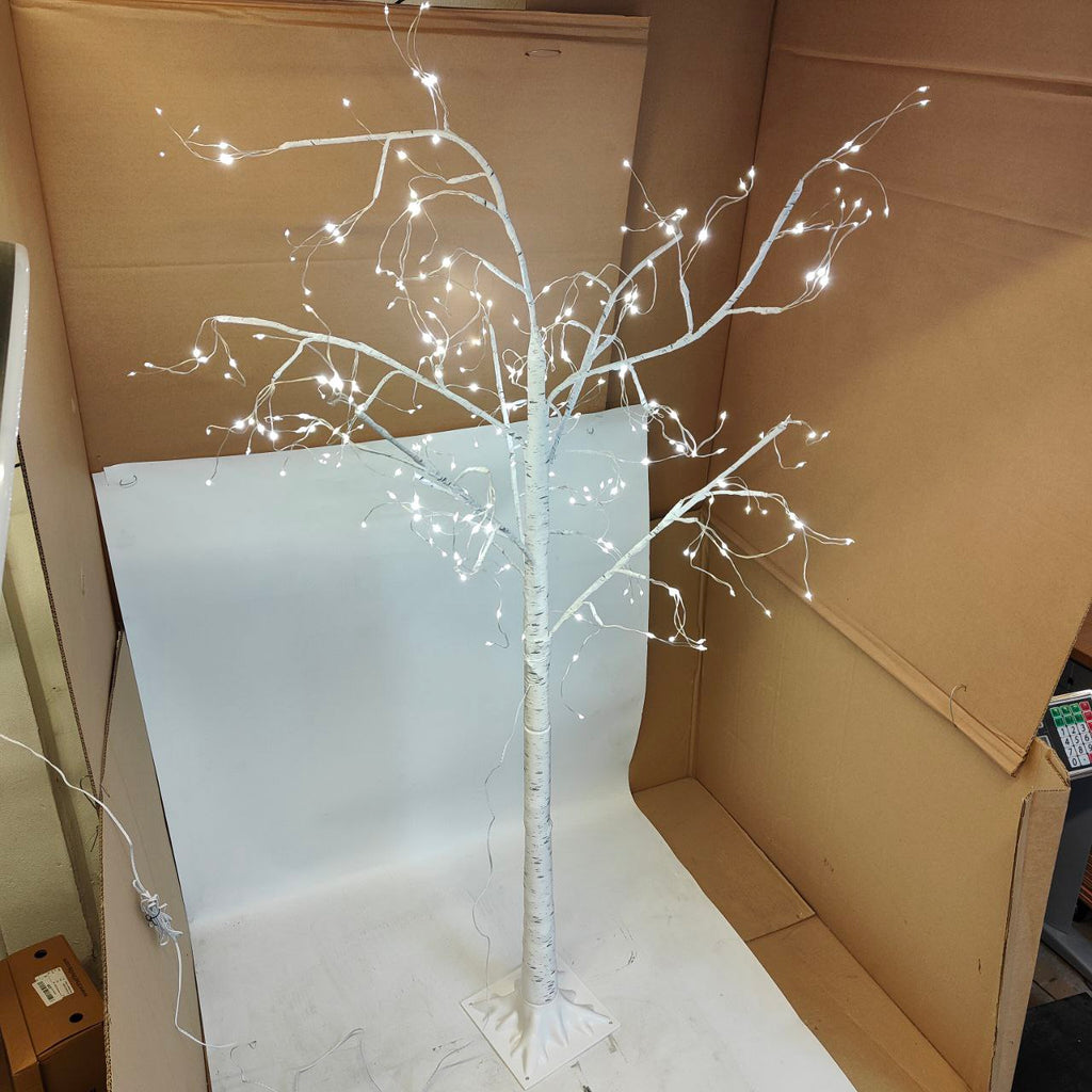 EAMBRITE 6FT Pre-Lit Birch Christmas Tree | 250 Warm White LED Lights