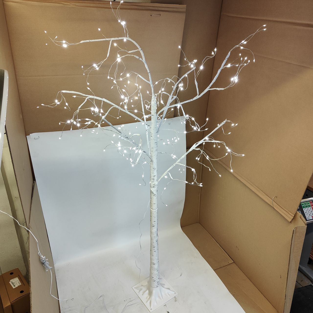 EAMBRITE 6FT Pre-Lit Birch Christmas Tree | 250 Warm White LED Lights