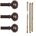 SZXIMU Extendable Curtain Rod 182-365cm | Netted Finials – Brown