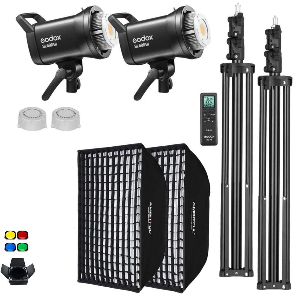 Godox SL60IIBi 75W Bi-Color LED Video Light 2-Light Studio Kit