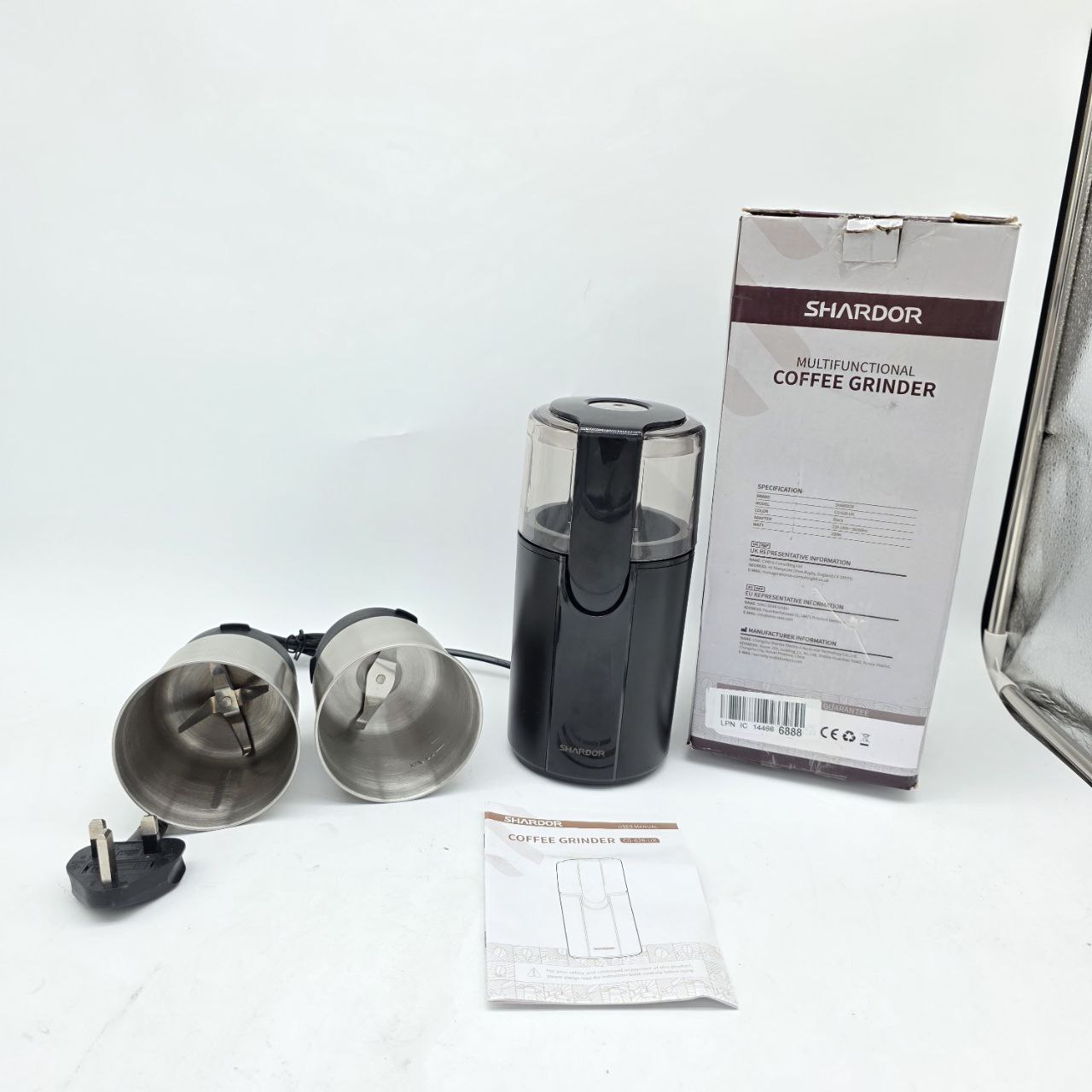 SHARDOR Electric Coffee and Spice Grinder | Wet and Dry 2-Bowl Set
