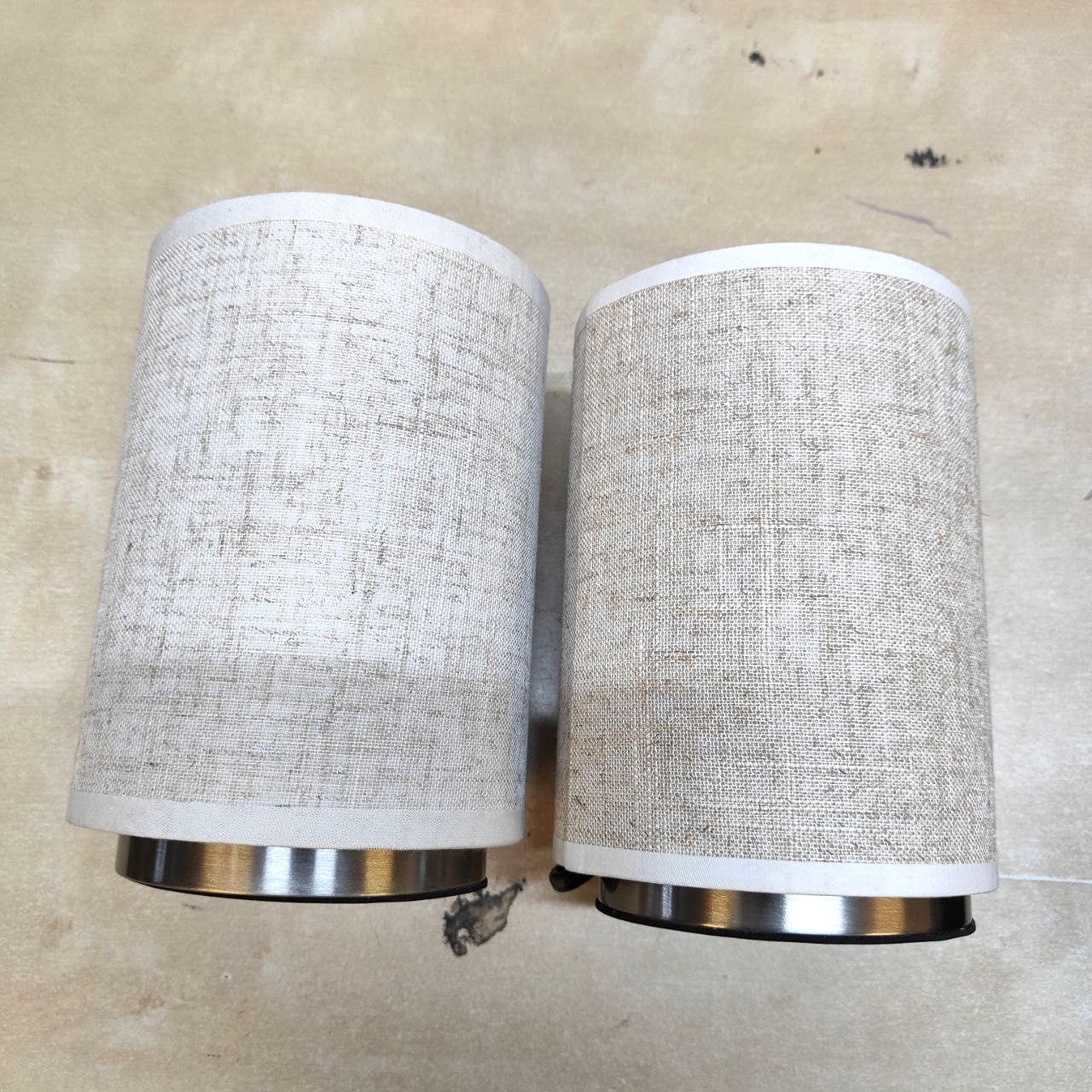 Lightsjoy Dimmable Touch Bedside Lamps – Grey Fabric Table Lamps (Set of 2)