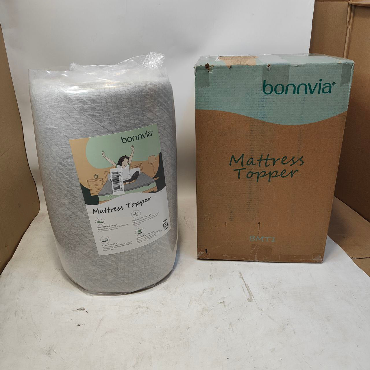 Bonnvia Double Mattress Topper | 7cm Memory Foam & Bamboo Fibre Cover
