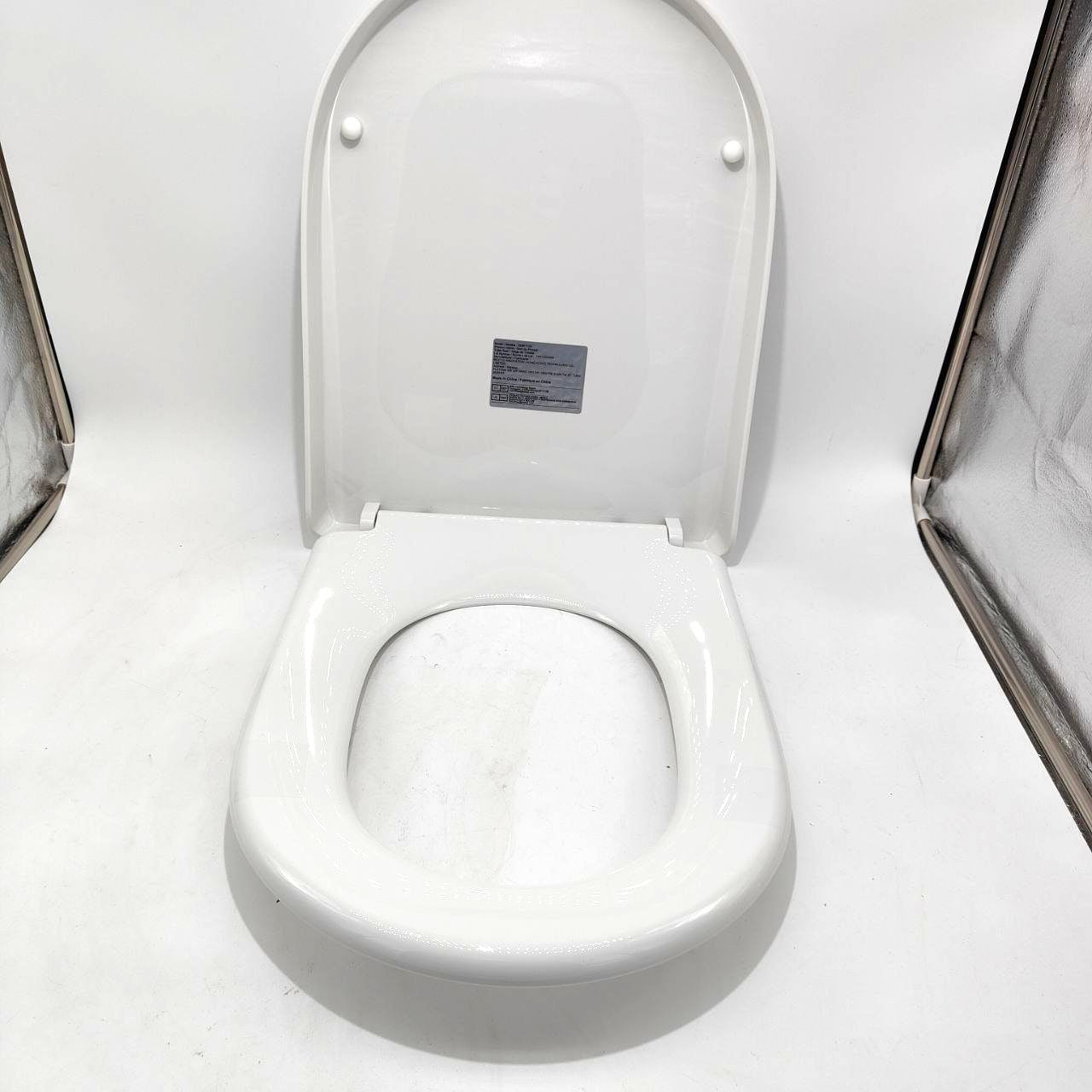 STOREMIC D-Shape Toilet Seat | Soft Close & Quick Release | White PP