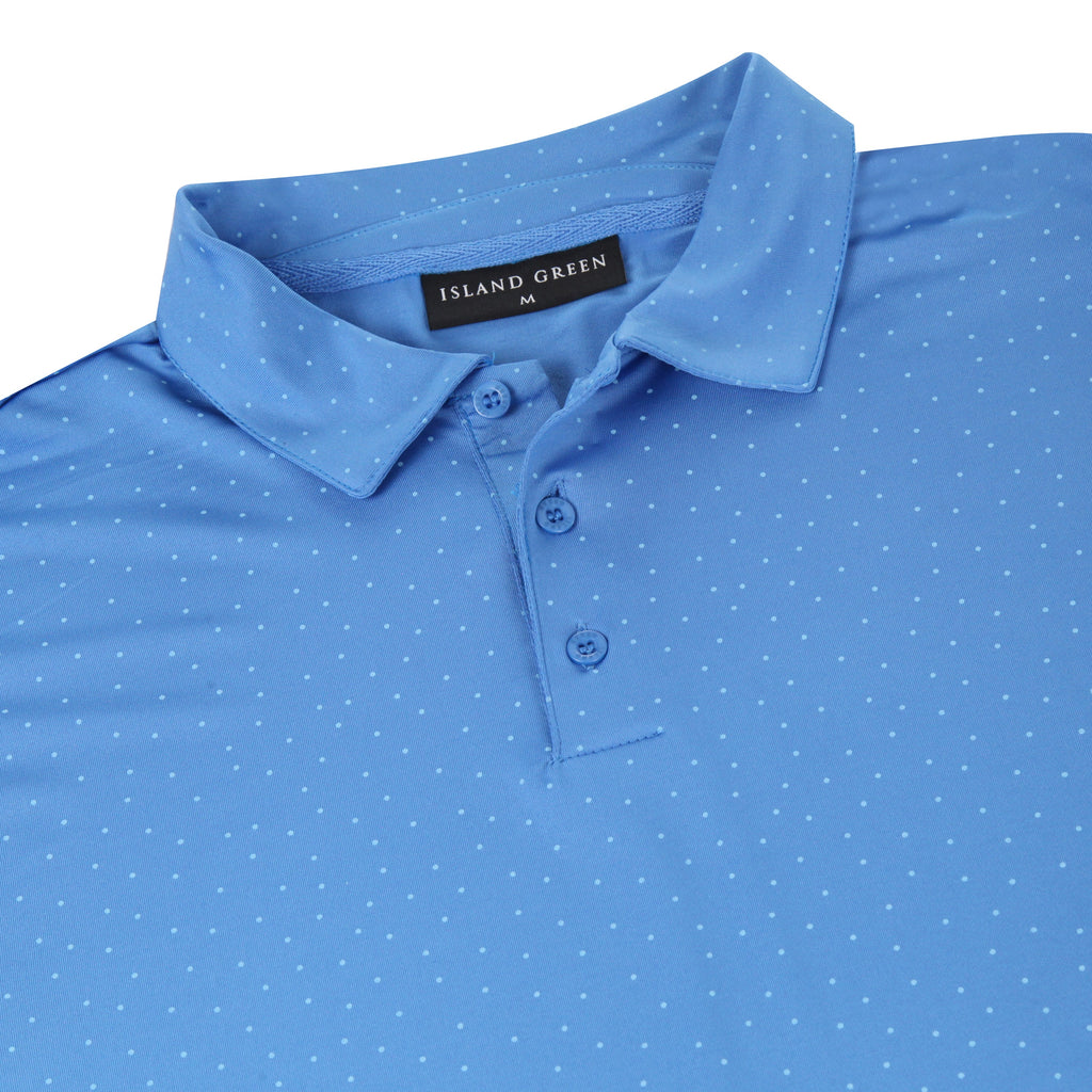 Island Green Dot Print Golf Sport Polo Shirt