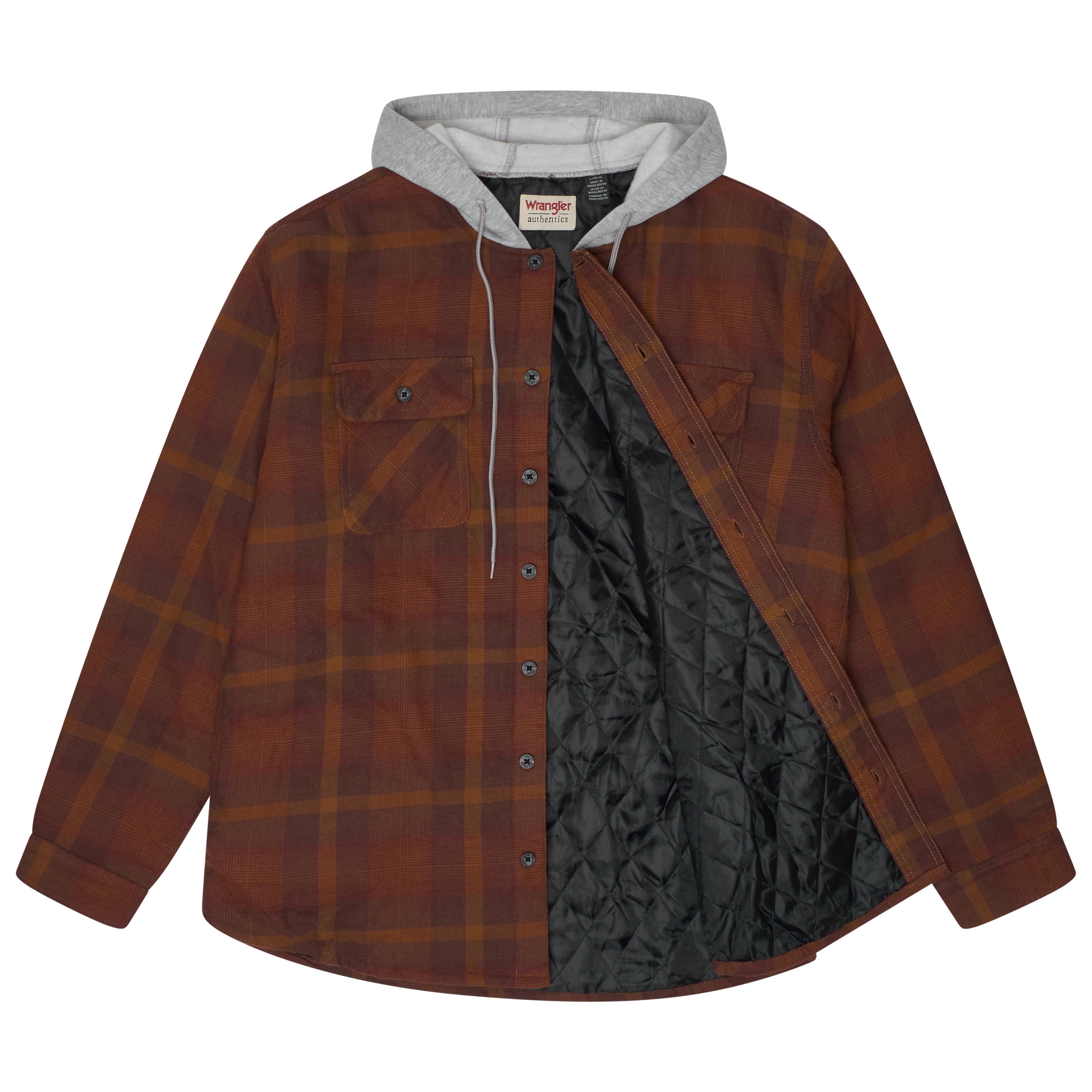 Wrangler Padded Hooded Shirt Jacket