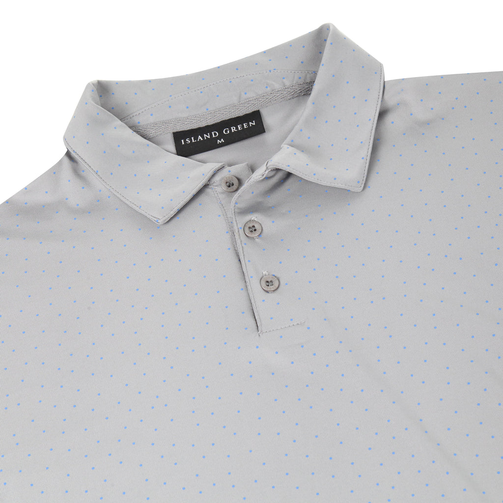 Island Green Dot Print Golf Sport Polo Shirt