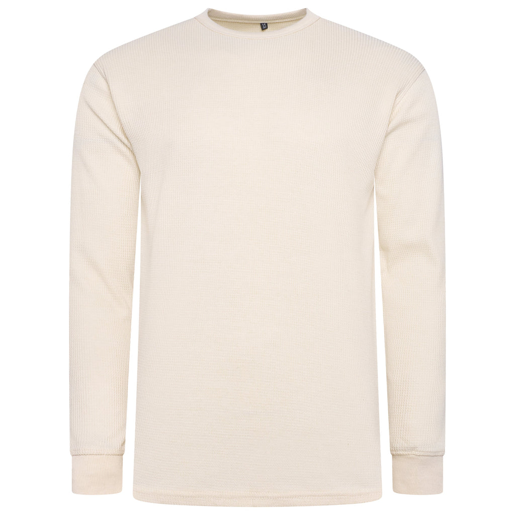 One Brand Crew Neck Waffle Knit T-Shirt