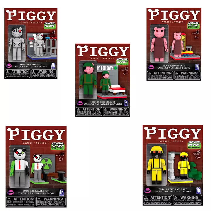 Piggy Series 1 Buildable Construction Set with Posable Figure by Snaps