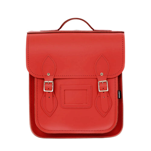 Handmade Leather City Backpack - Pillar Box Red