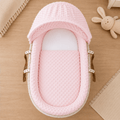 For Your Little One Pink Dimple Moses Basket Bedding Set – 3 Piece