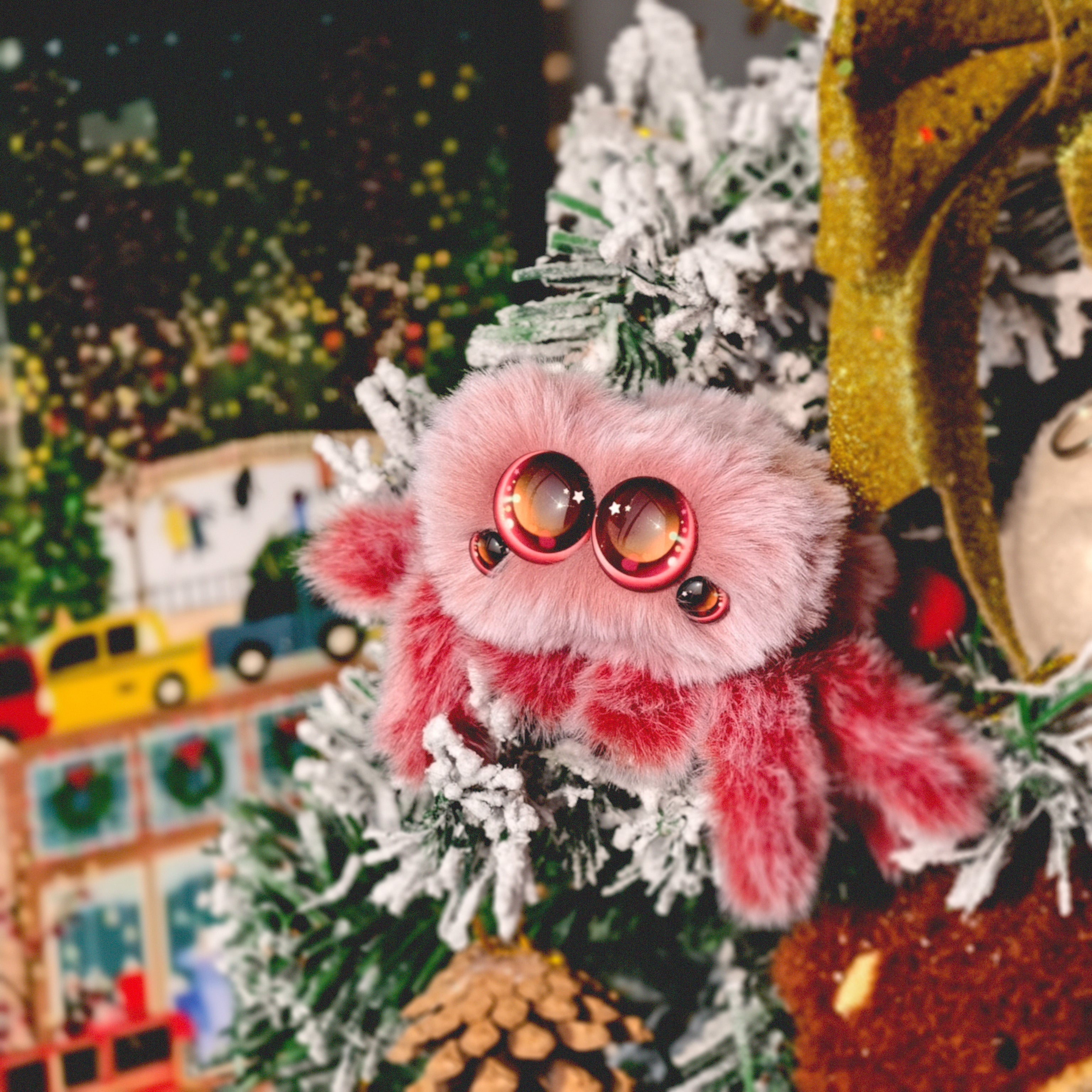 LuLuFun Studio Snowball Spider Plush Toy – Soft Cute Stuffed Animal
