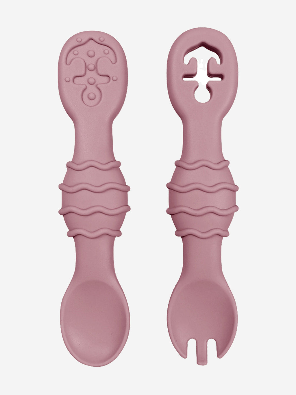 Bloom Bambini Silicone Spoon and Fork Set – Pink BPA-Free Baby Utensils