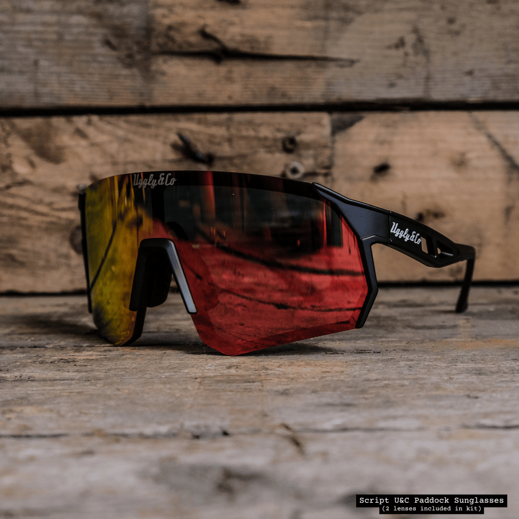 Uggly and Co Script Paddock Polarized Cycling Sunglasses - Matte Black