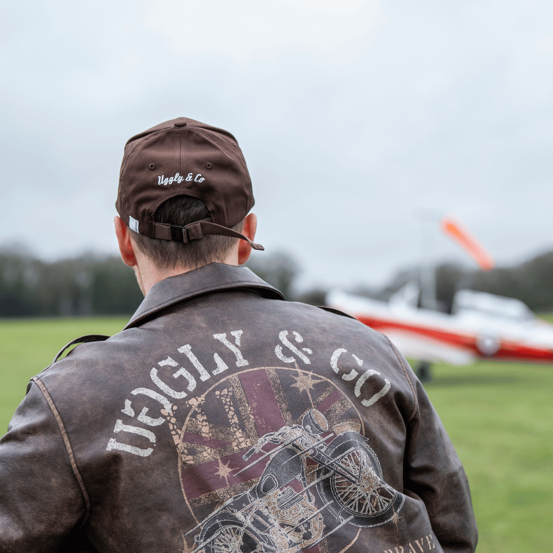 Uggly and Co Aviation Trucker Hat – Brown Cotton Canvas Vintage Cap