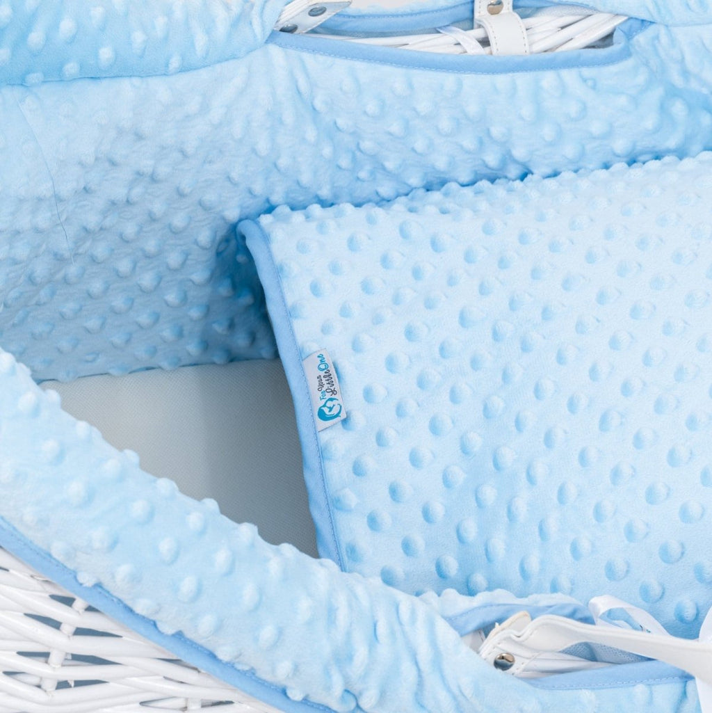 For Your Little One Blue Dimple Moses Basket Bedding Set | 2-Piece