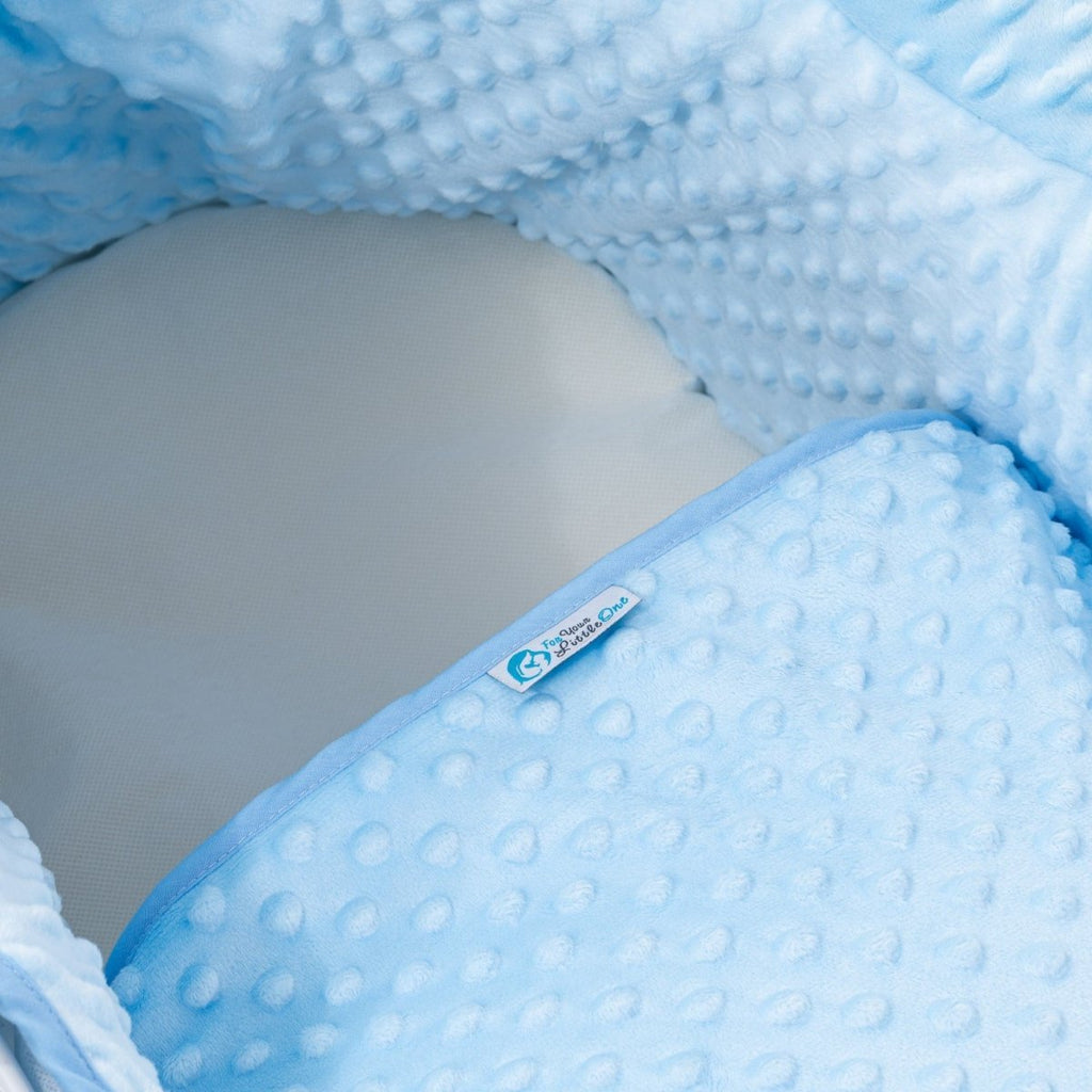 For Your Little One Blue Dimple Moses Basket Bedding Set | 2-Piece