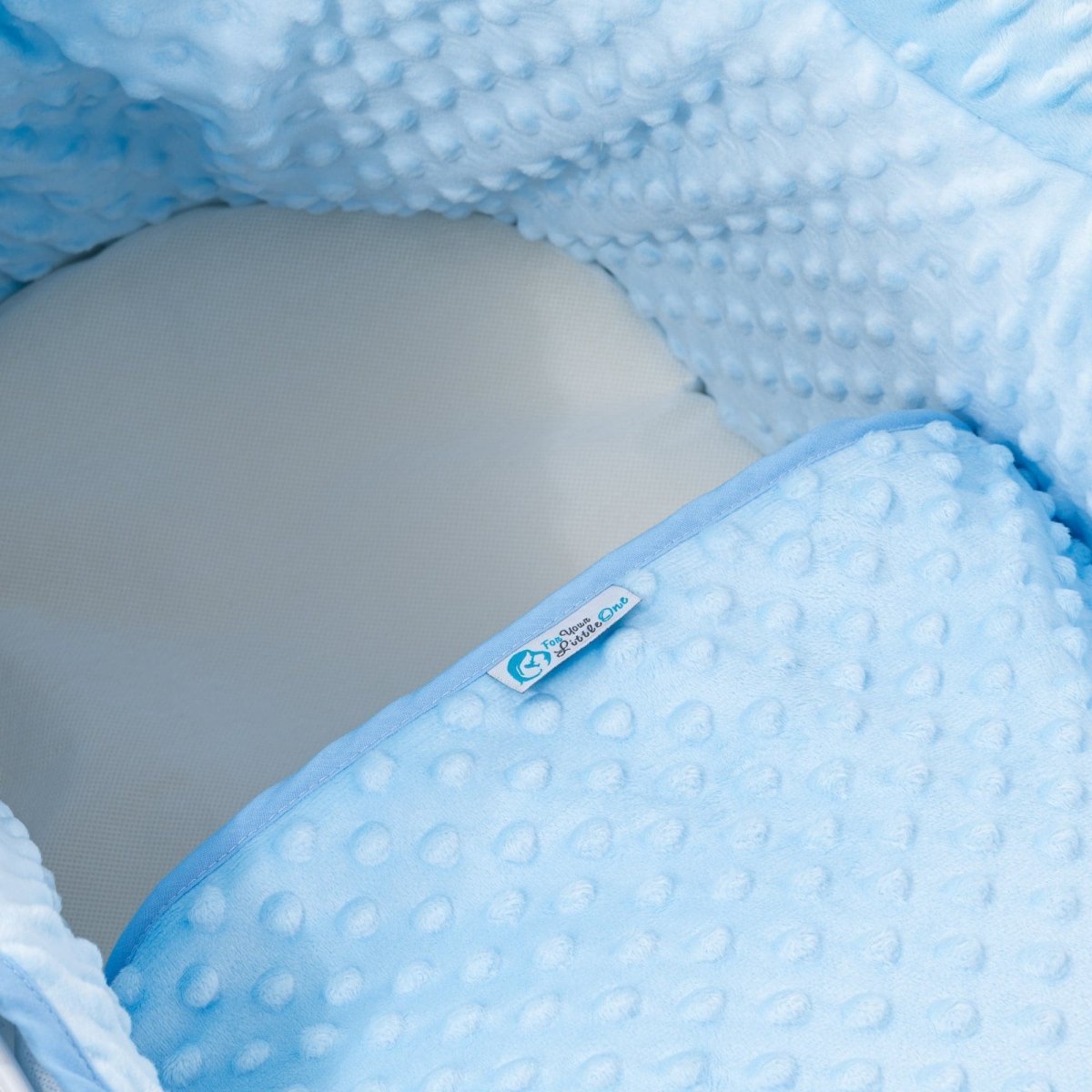 For Your Little One Blue Dimple Moses Basket Bedding Set | 2-Piece