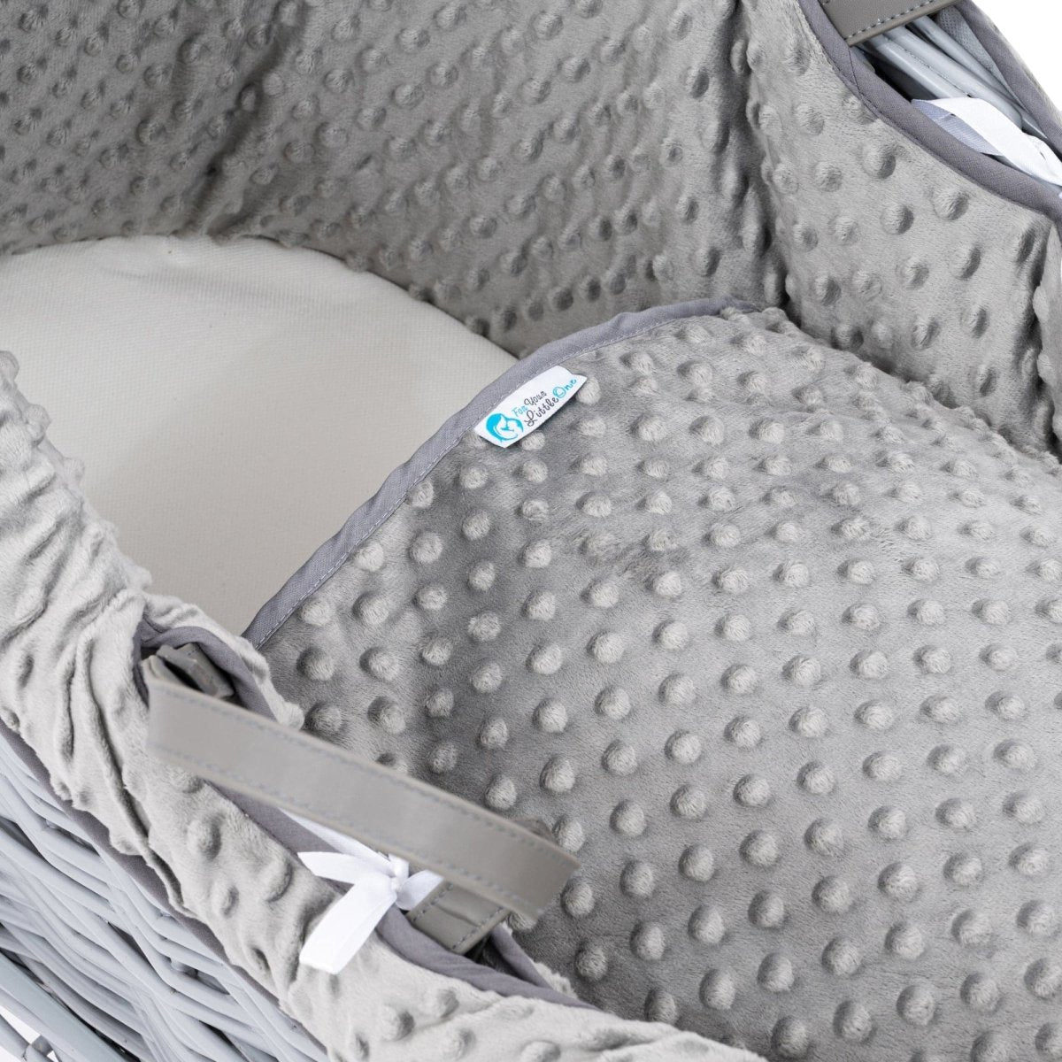 For Your Little One Grey Dimple Moses Basket Bedding Set – 2 Piece