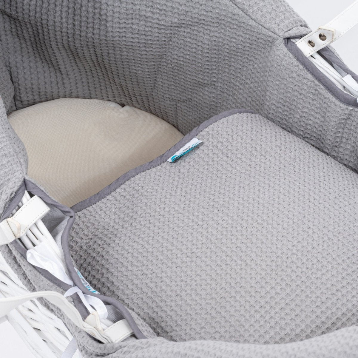 For Your Little One Grey Waffle Moses Basket Bedding Set – 2 Piece