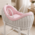 For Your Little One Pink Waffle Moses Basket Bedding Set with Quilt