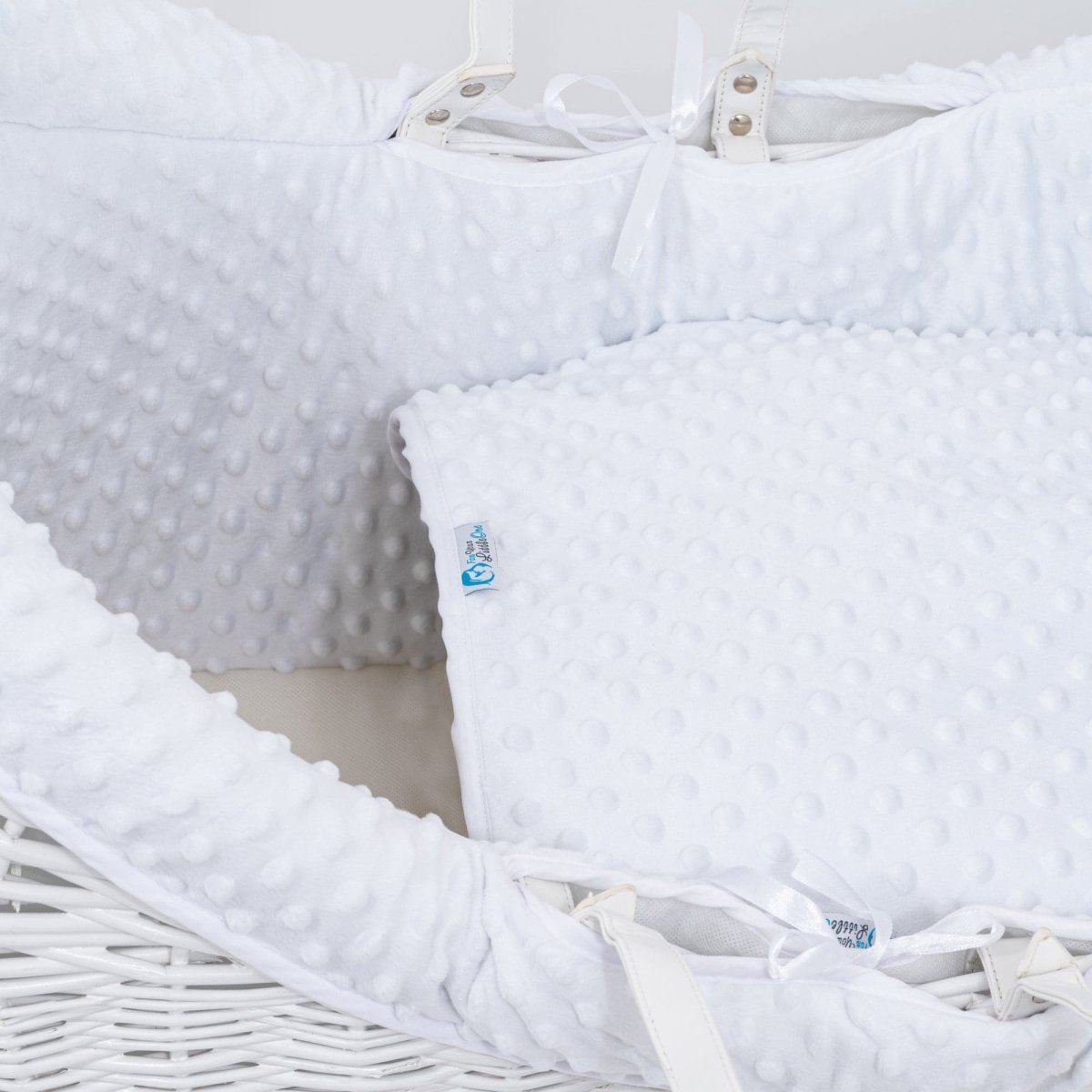 For Your Little One White Dimple Moses Basket Bedding Set | 2 Piece