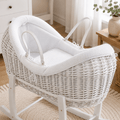 For Your Little One White Waffle Moses Basket Bedding Set with Quilt