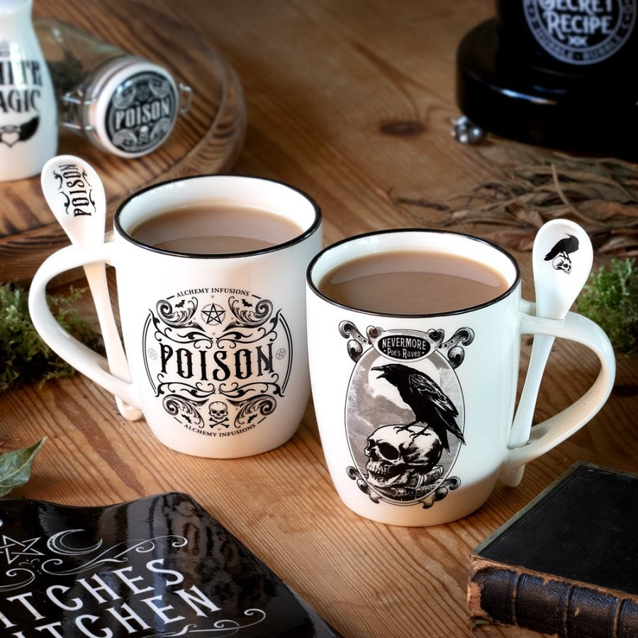 Alchemy Gothic Poison Mug & Spoon Set | Fine Bone China - 390ml
