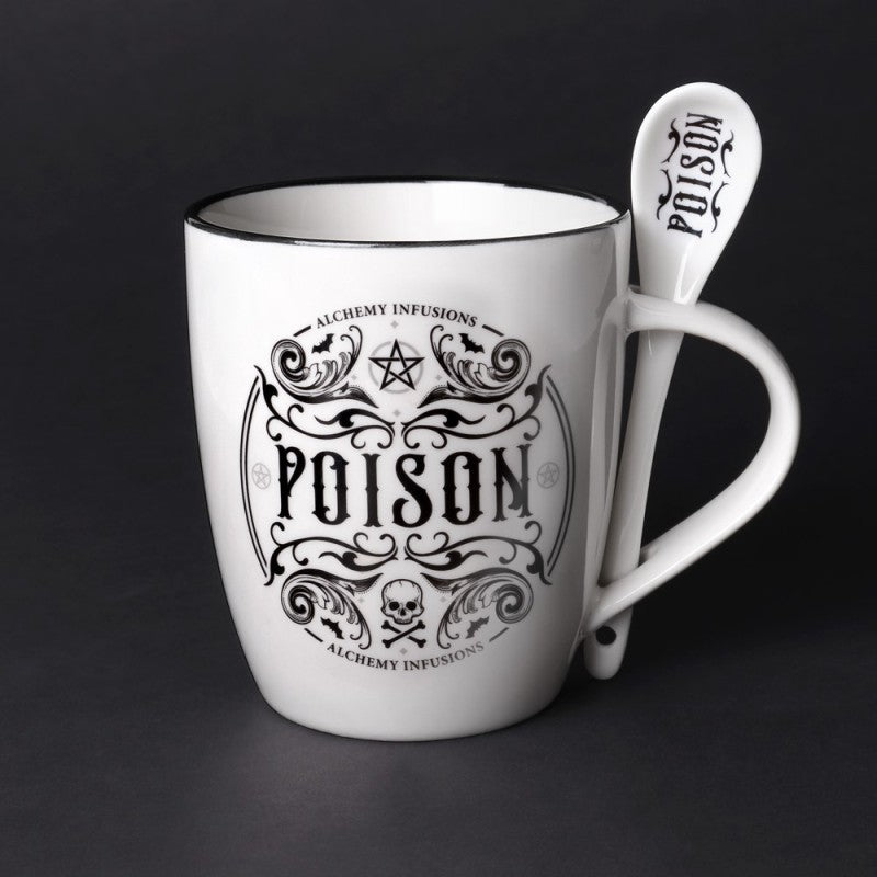 Alchemy Gothic Poison Mug & Spoon Set | Fine Bone China - 390ml