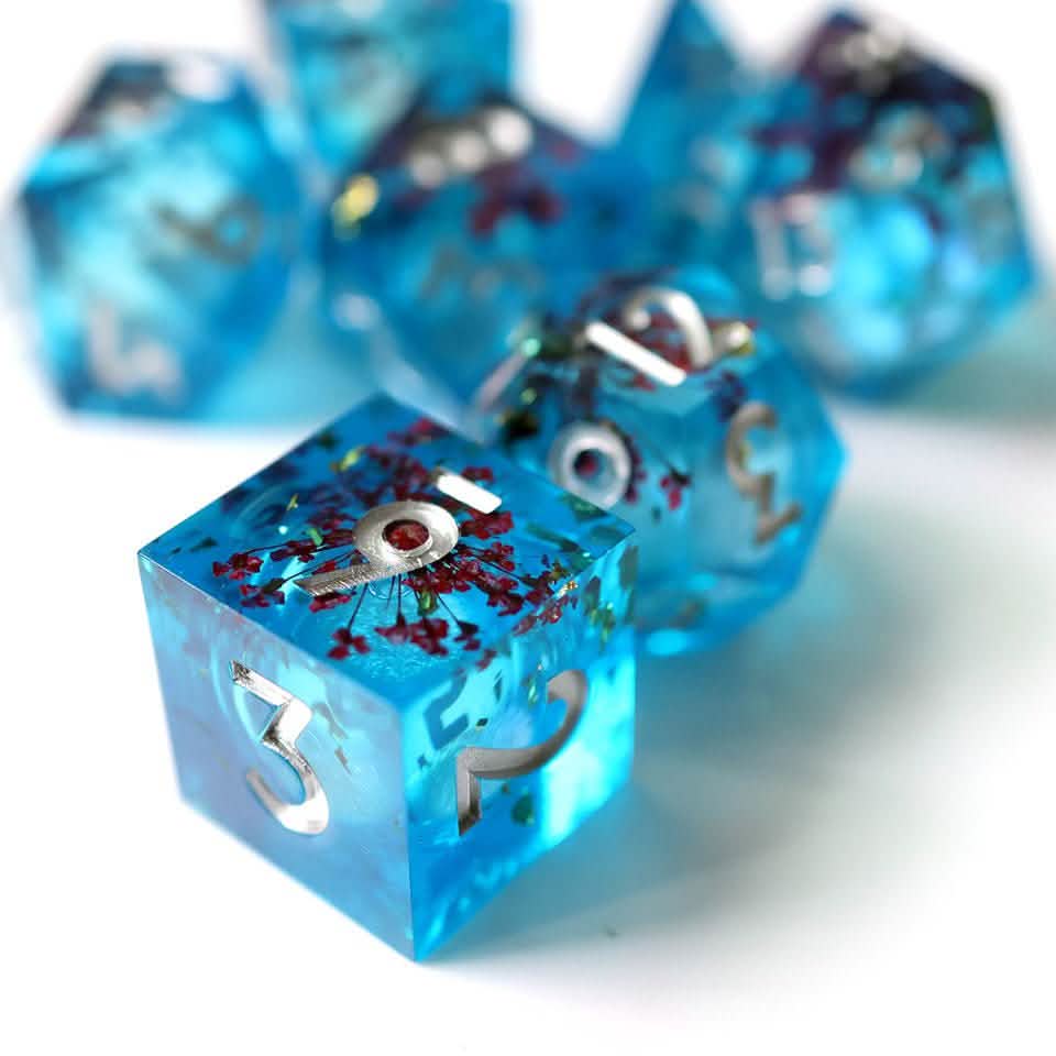 Potion of Clarity | Liquid Core Dice | Resin | 7 Piece Set