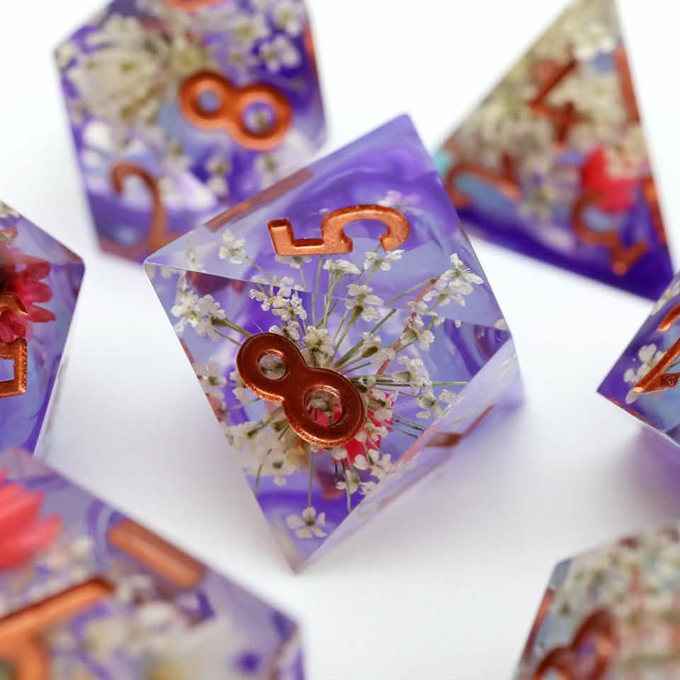 Potion of Insight | Sharp Edge Dice | Resin | 7 Piece Set