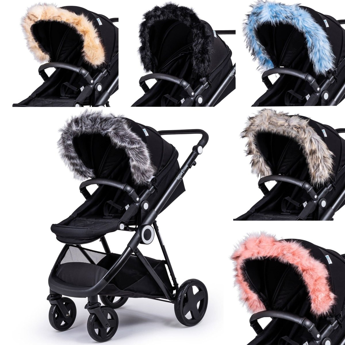For Your Little One Universal Faux Fur Hood Trim for Prams & Pushchairs