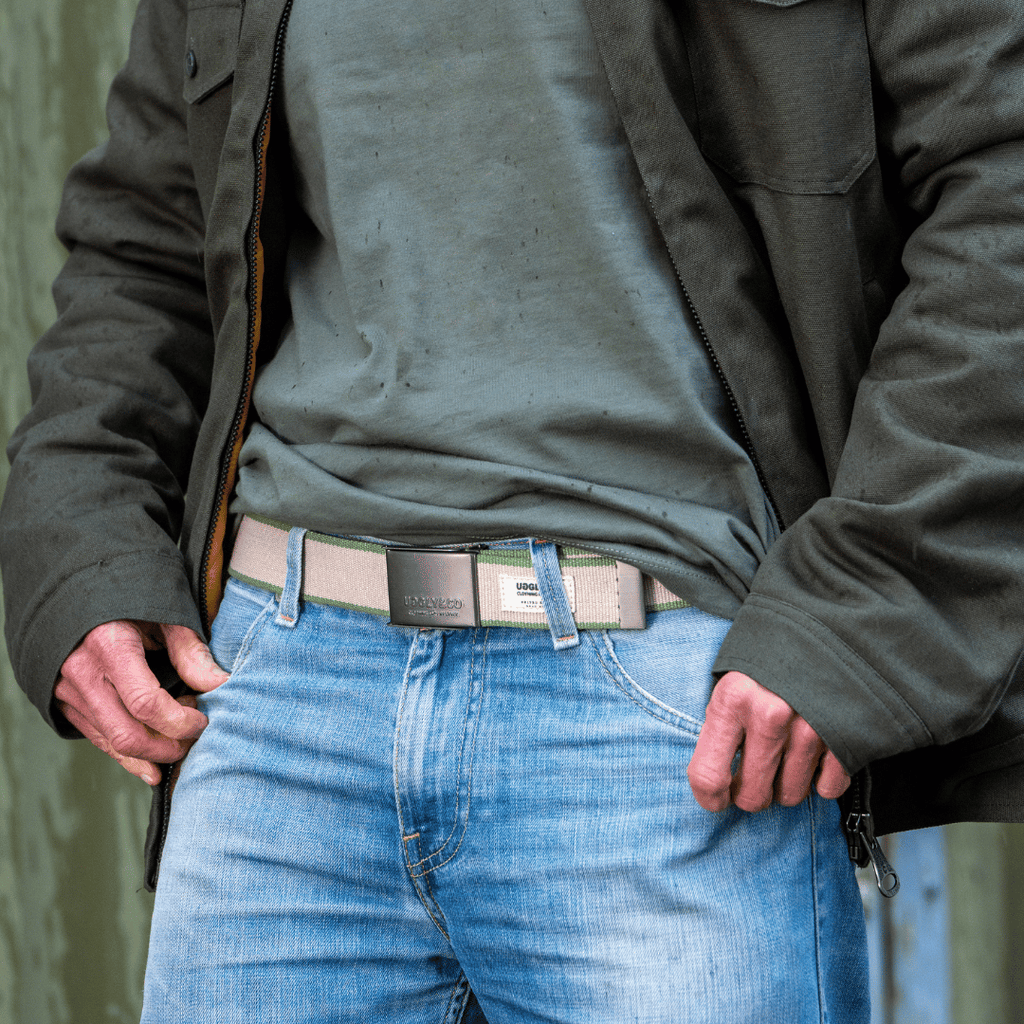 Uggly and Co Reversible Green Canvas Utility Belt with Bottle Opener