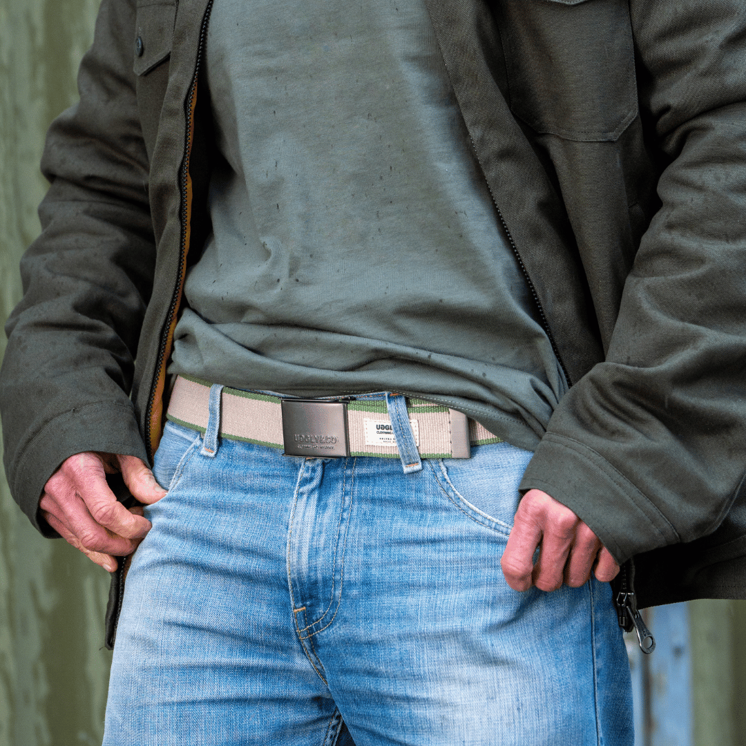 Uggly and Co Reversible Green Canvas Utility Belt with Bottle Opener