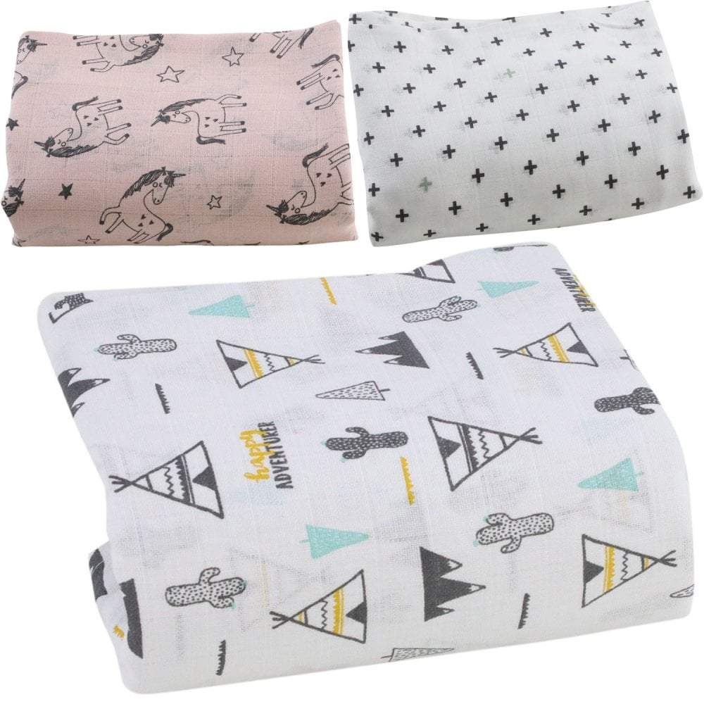 For Your Little One Printed Muslin Squares | 100% Cotton Baby Cloths 80x80cm