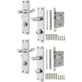 Probrico Victorian Scroll Privacy Door Handle Lever Lock Set | 2 Pack