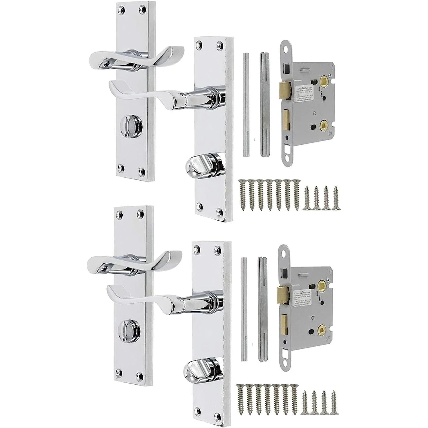 Probrico Victorian Scroll Privacy Door Handle Lever Lock Set | 2 Pack