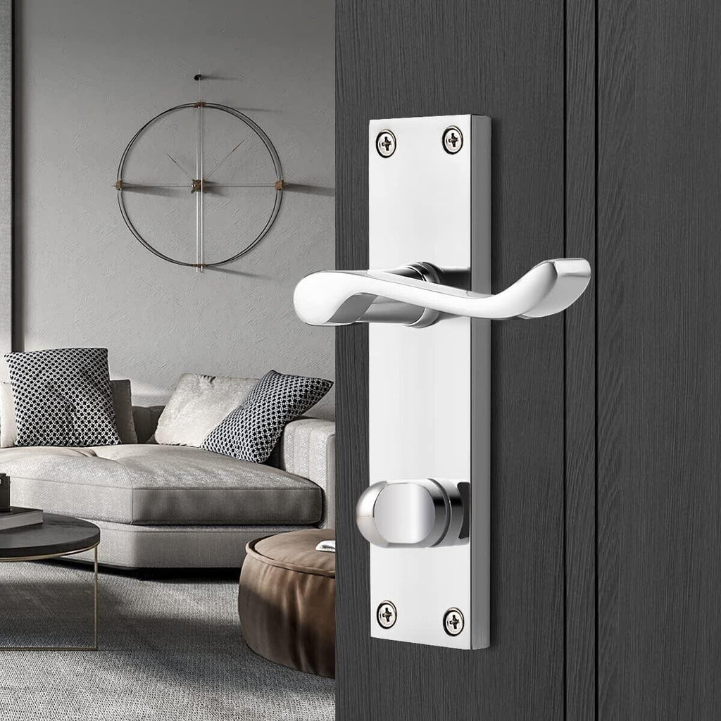 Probrico Victorian Scroll Privacy Door Handle Lever Lock Set | 2 Pack