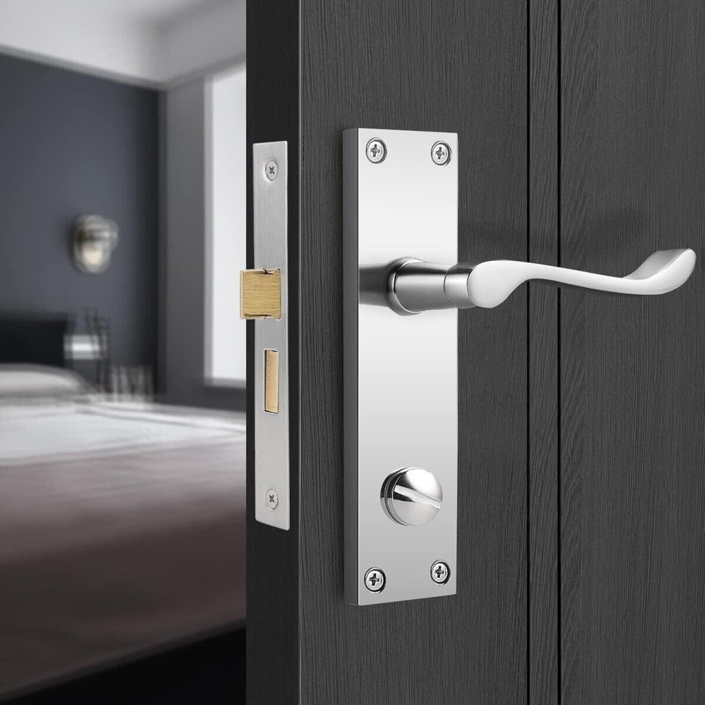 Probrico Victorian Scroll Privacy Door Handle Lever Lock Set | 2 Pack
