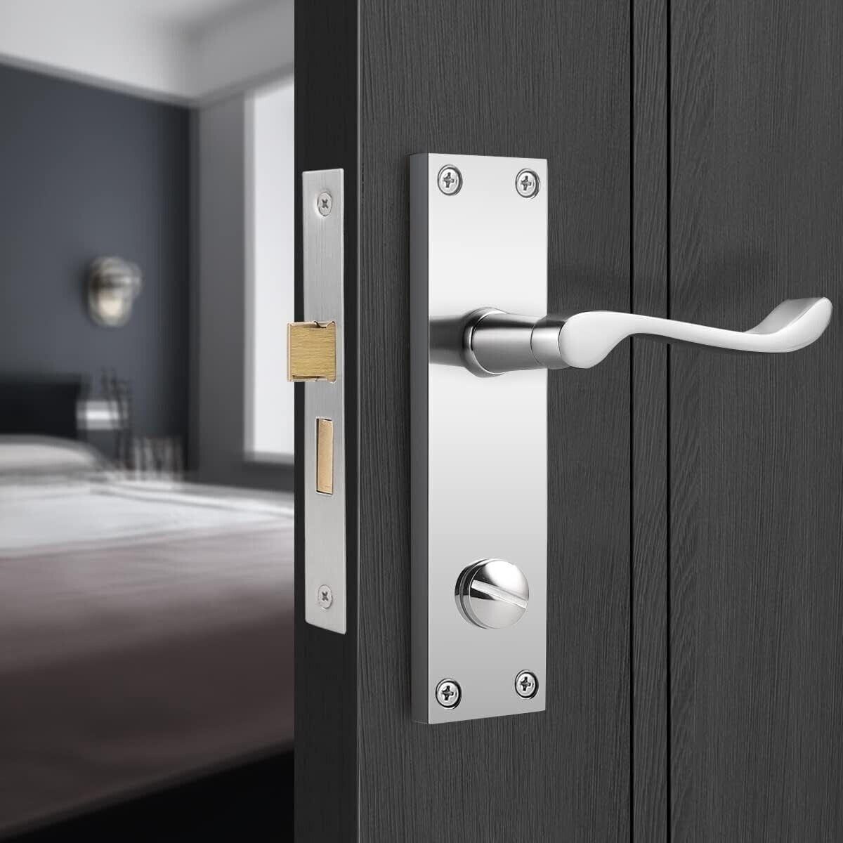 Probrico Victorian Scroll Privacy Door Handle Lever Lock Set | 2 Pack