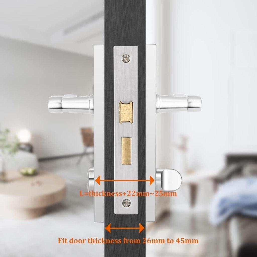 Probrico Victorian Scroll Privacy Door Handle Lever Lock Set | 2 Pack