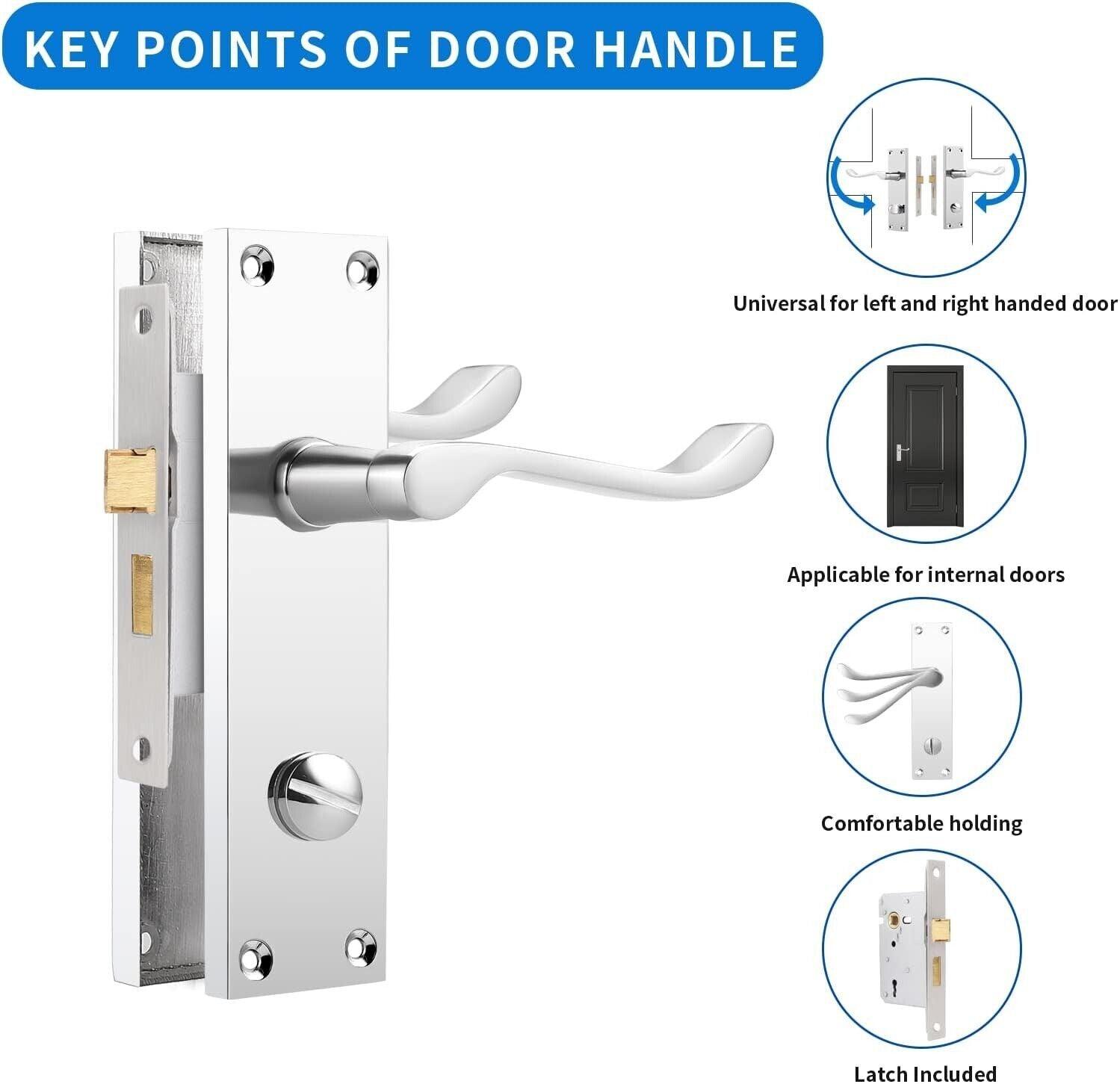 Probrico Victorian Scroll Privacy Door Handle Lever Lock Set | 2 Pack