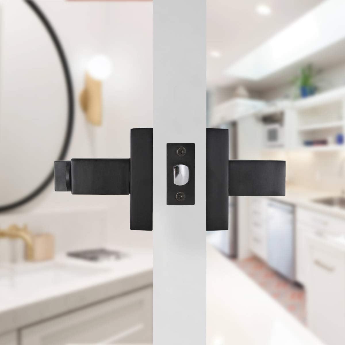 Massive Discounts Matte Black Square Privacy Door Lever - Stainless Steel