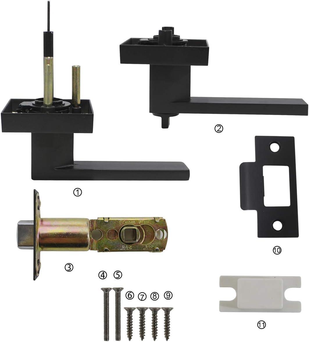 Massive Discounts Matte Black Square Privacy Door Lever - Stainless Steel
