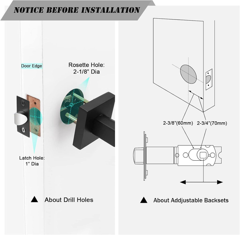 Massive Discounts Matte Black Square Privacy Door Lever - Stainless Steel