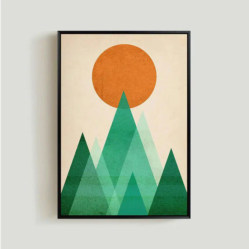 Abstract Sunrise Poster – Modern Wall Art Print for Living Room & Bedroom