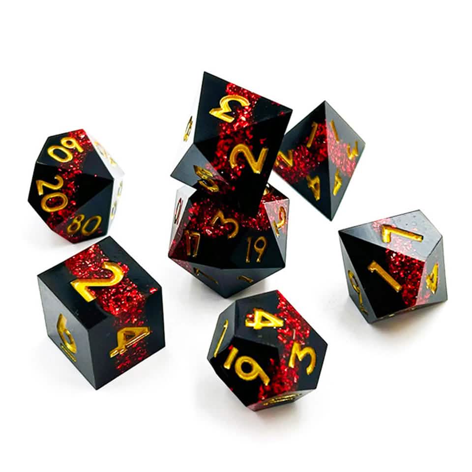 Druid's Vein | Sharp Edge Dice | Resin | 7 Piece Set
